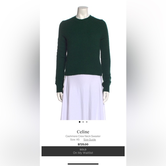 OLD Celine by Phoebe Philo - Green Cashmere Knit Sweater - Picture 11 of 11